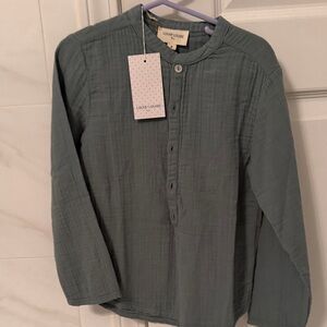 Brand new with tags , Louis Louise Long Sleeve Button Henley Top - Dusty Teal,